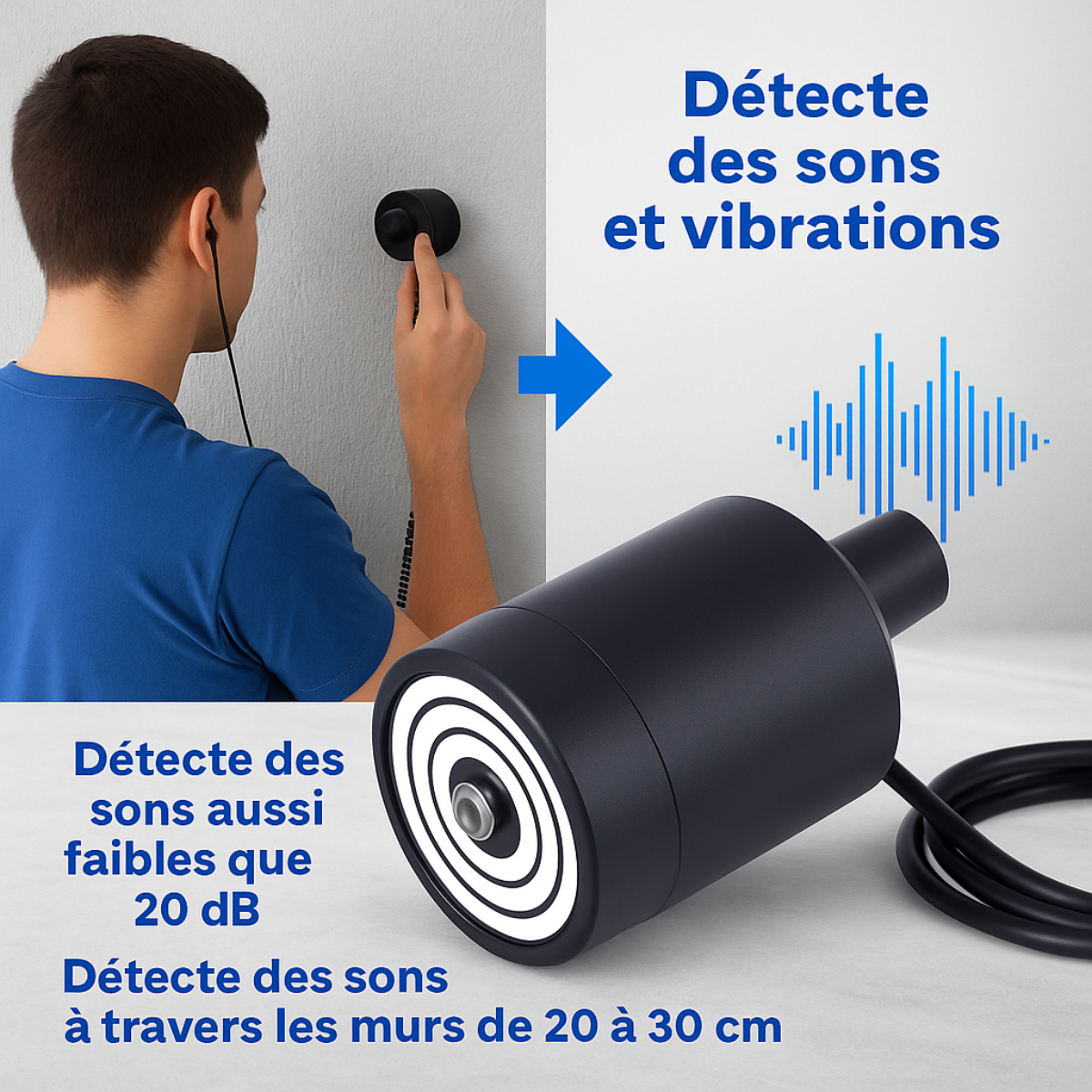 Valalya™️- Détecteur de fuites d'eau et de bruits suspects